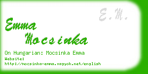 emma mocsinka business card